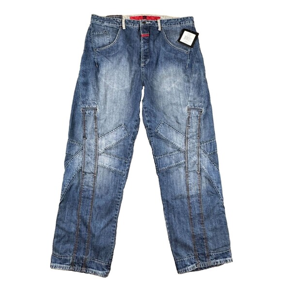 VTG Y2K NWT Marithe Francois Girbaud Circulator SZ 38M Baggy Men's Jeans BKW27K - Picture 1 of 12